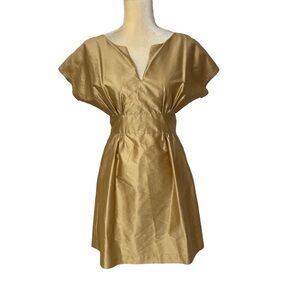 Calypso‎ St. Barth Gold Silk Kimono Dress With Tie Size XS